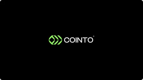 The Cointo wordmark with its green arrow mark on black.